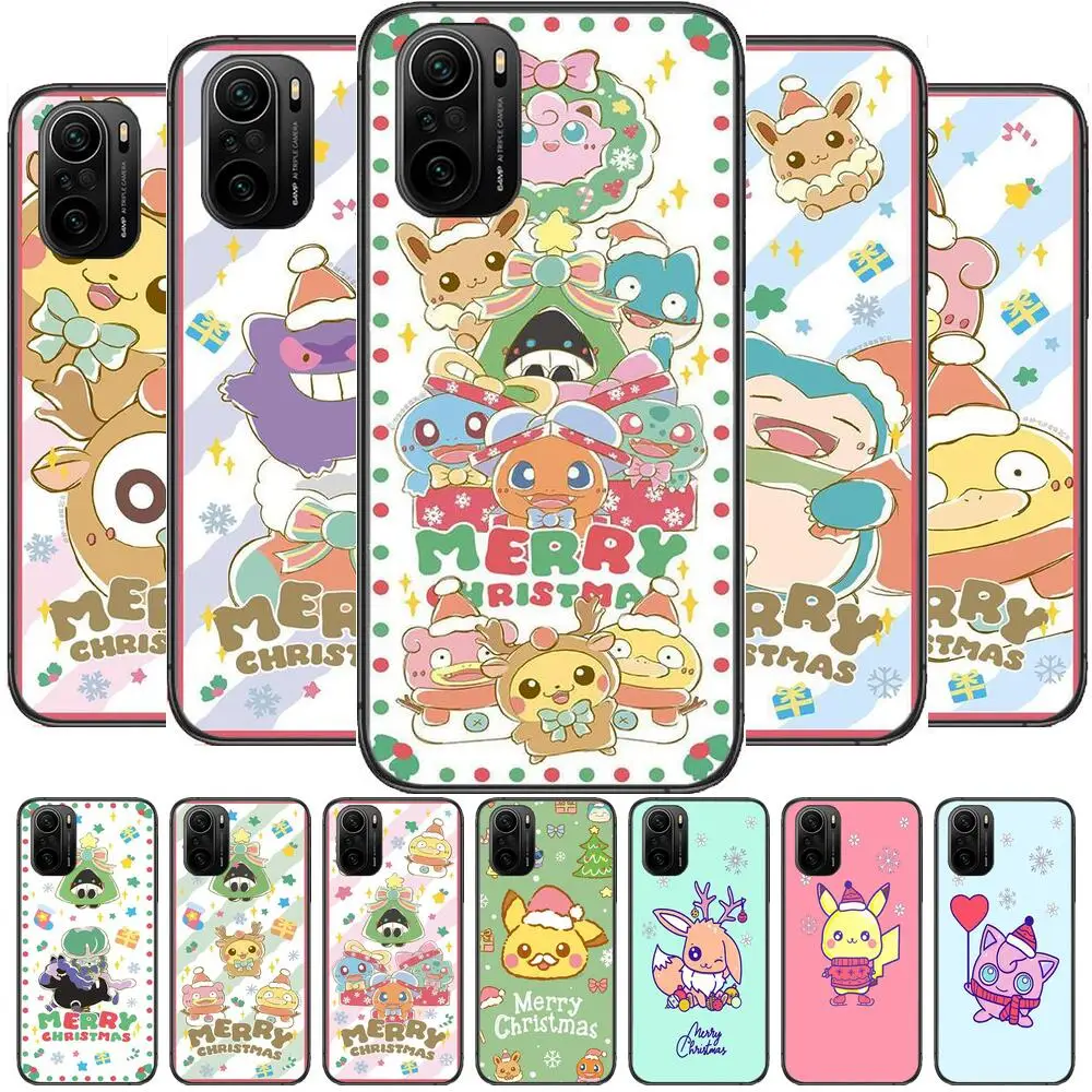

Merry Christmas Pokemon Phone Case For xiaomi redmi POCO F1 F2 F3 X3 Pro M3 9C 10T Lite NFC Black Cover Silicone Back Prett mi 1