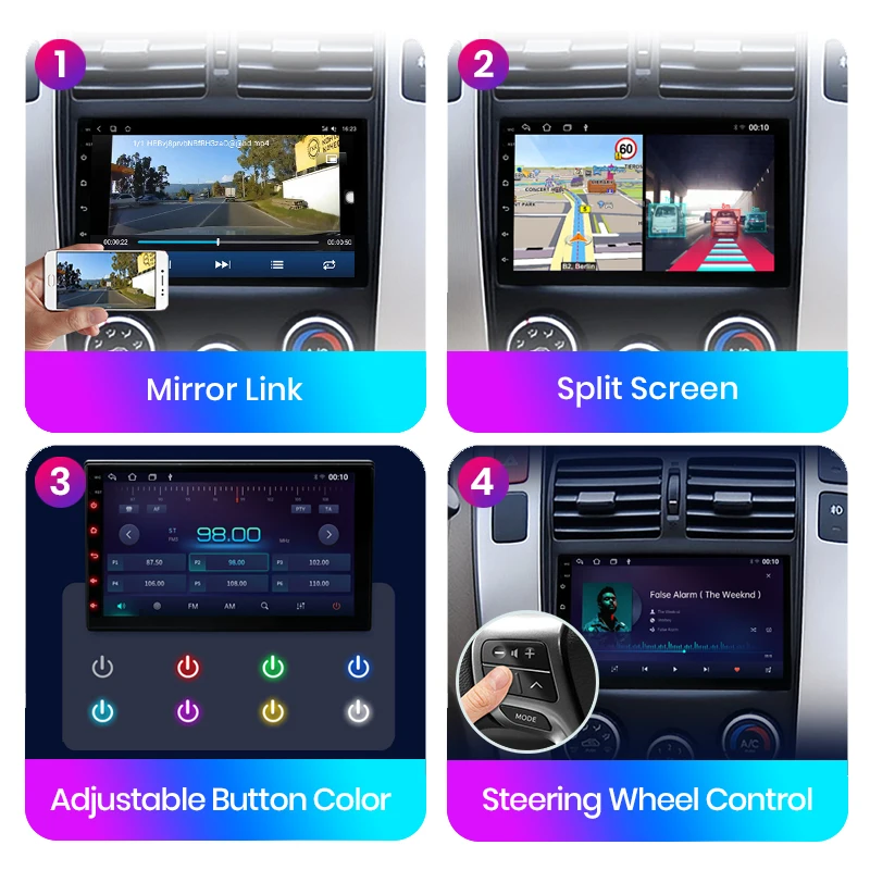 Универсальная Автомагнитола Junsun мультимедийный плеер на Android с GPS RDS Навигатором