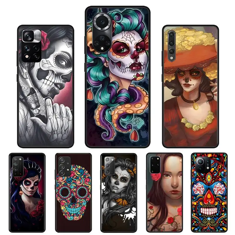 Чехол для телефона с мексиканским черепом и татуировкой Huawei Y9 Y7 Y5 Y6 Prime 2019 Y9s Mate 30 20