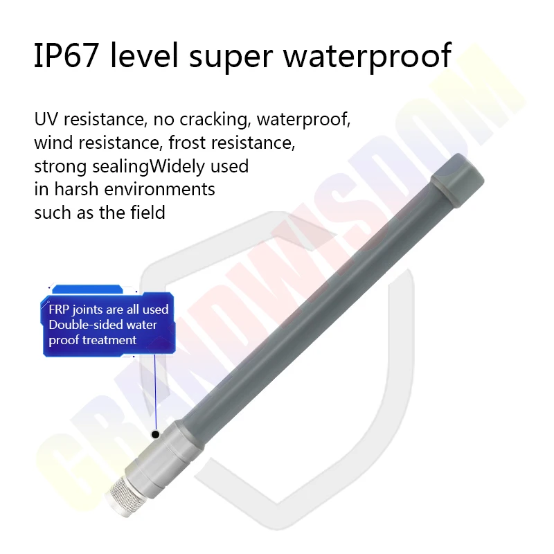 GRANDWISDOM 868mhz 915MHZ Fiberglass 8dBi 30cm IP67 waterproof LoRa FRP antenna N male N female base station gateway antenna iot