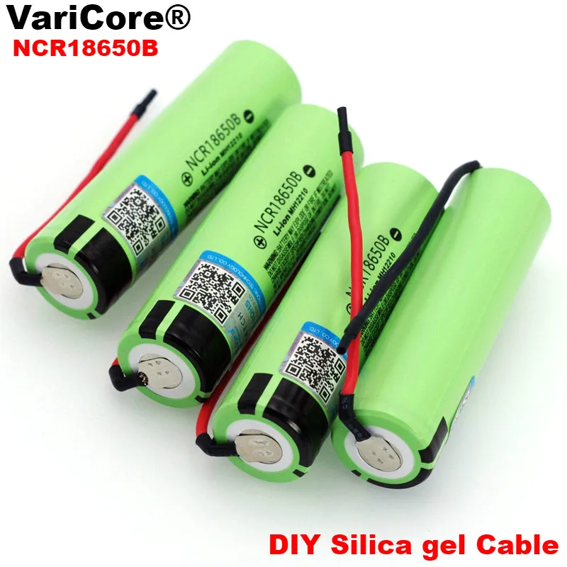 VariCore New Original NCR18650B 3.7 v 3400mAh 18650 Li-ion Rechargeable Battery Welding Silica gel Cable DIY