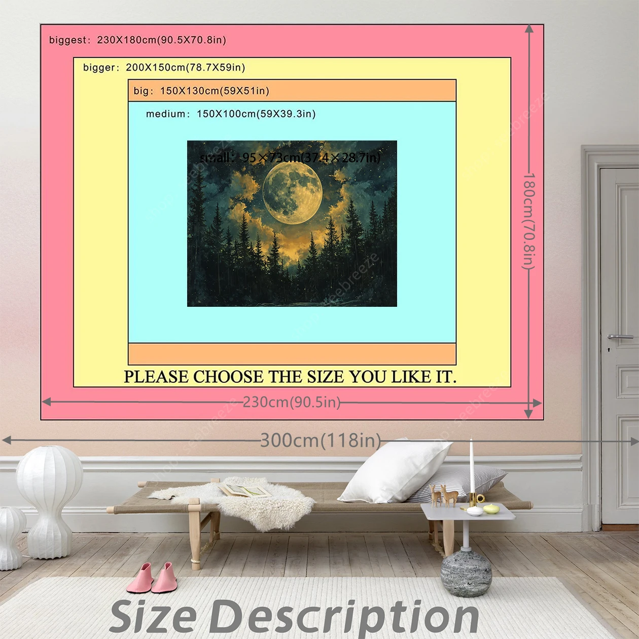 Фотообои с психоделическим лесом настенная Подвеска для спальни Потолочная