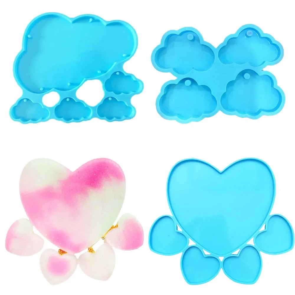 

Cloud Pendants Silicone Mold Crystal Epoxy Resin Mould For DIY Wall Decoration Necklace Keychain Jewellery Craft Making Supplies