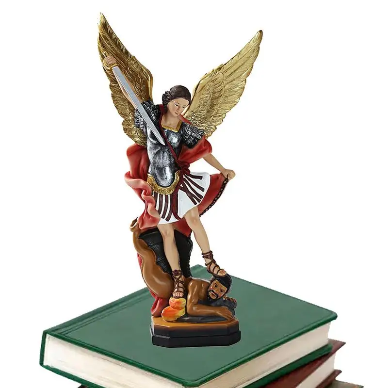 

Archangel Michael Figurine St. Michael San Miguel Arcangel Colored Statue St. Michael The Archangel Defeating Satan Figurine