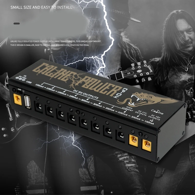 

Guitar Pedal Power Supply with USB Ports 10 Isolated Output Easy to Install