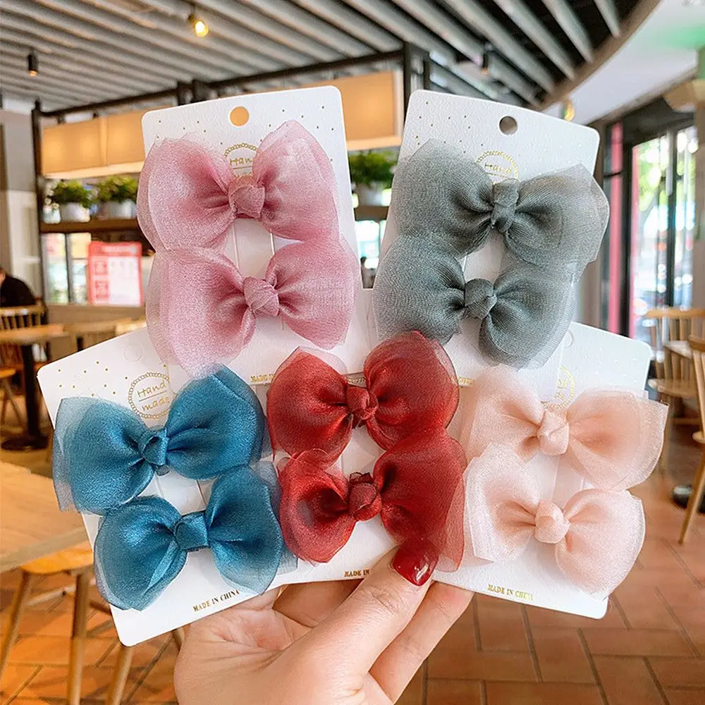 

2 шт., детские заколки для волос, с бантом