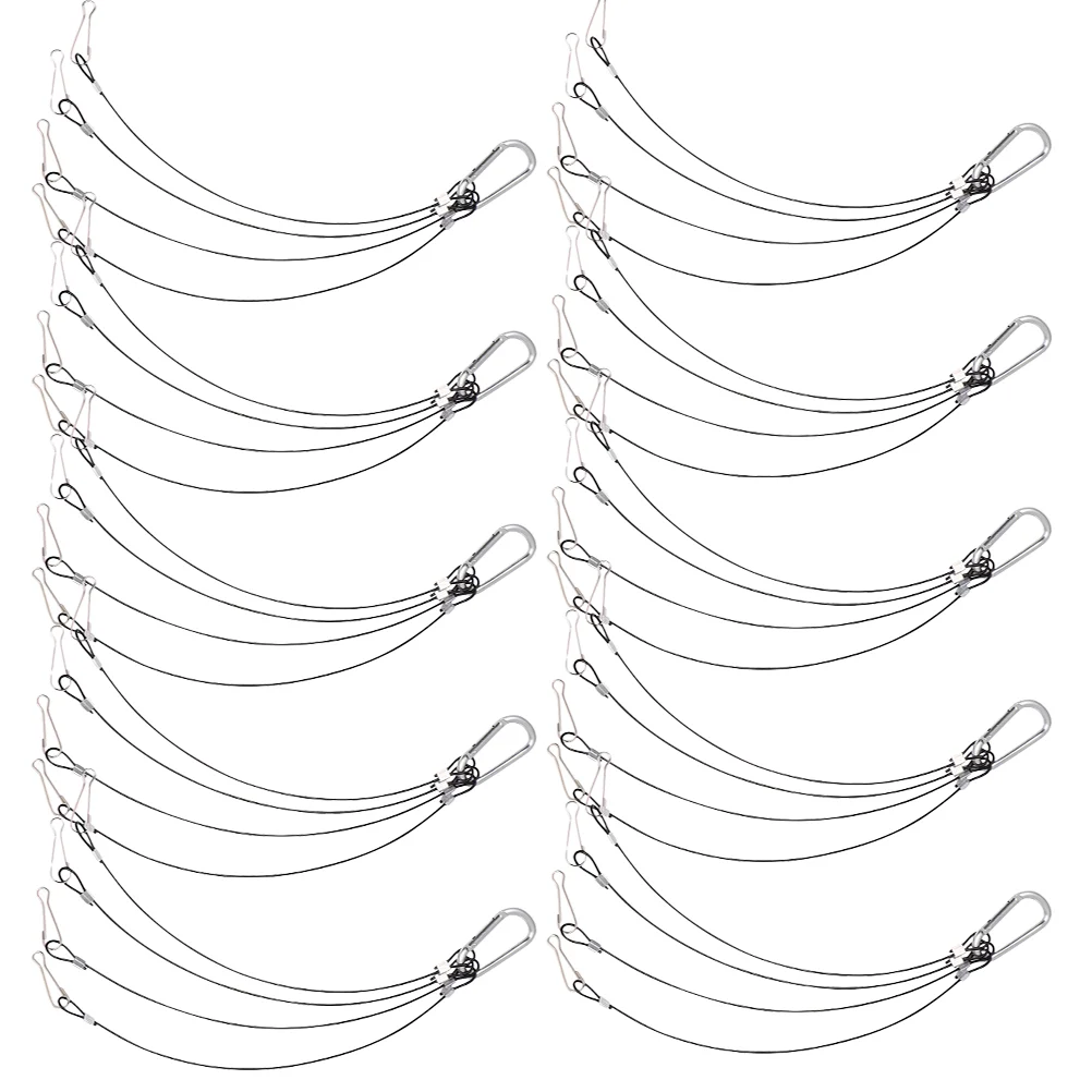 

10pcs Practical Wire Rope Hook Durable Hanging Kit Rope LED Light Hanger Rope for Grow Light (1mm Thick 300mm Long)