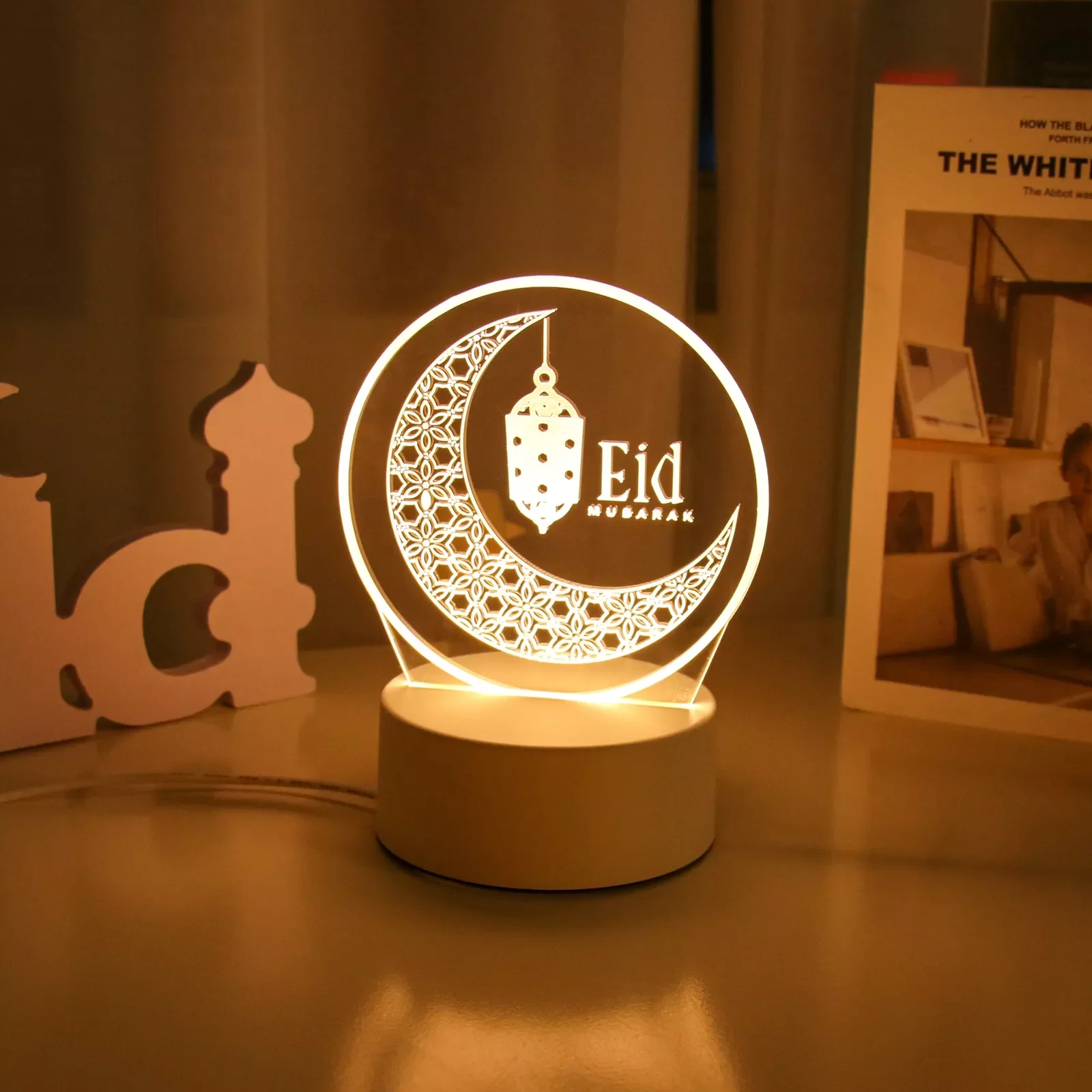 

EID Night светильник EID Mubarak украшения на Рамадан для домашнего мусульманского декора для вечеринки Eid Al Adha Рамадан и Рамадан Eid Kareem