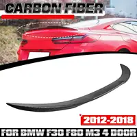 Real Carbon Fiber Car Rear Spoiler Wing Lip M4-V Style Rear Trunk Spoiler Lip Boot Wing For BMW F30 F80 M3 4 Door 2012-2018