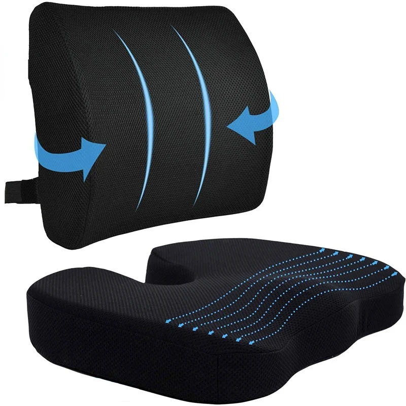 

Car Chair Seat Office Coccyx Cushion Set Back Slow Rebound for Home Healthy Sitting Pad Massage Memory Foam Orthopedic Pillow
