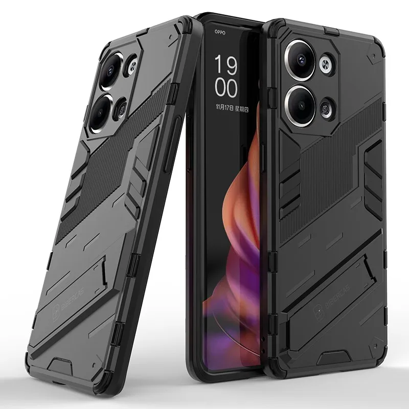 For Oppo Reno 9 Pro Case Cover Reno 9 8 Pro Plus Shockproof Bumper Holder Stand Camera Protector Armor Phone Cases Reno 9 Pro 5G