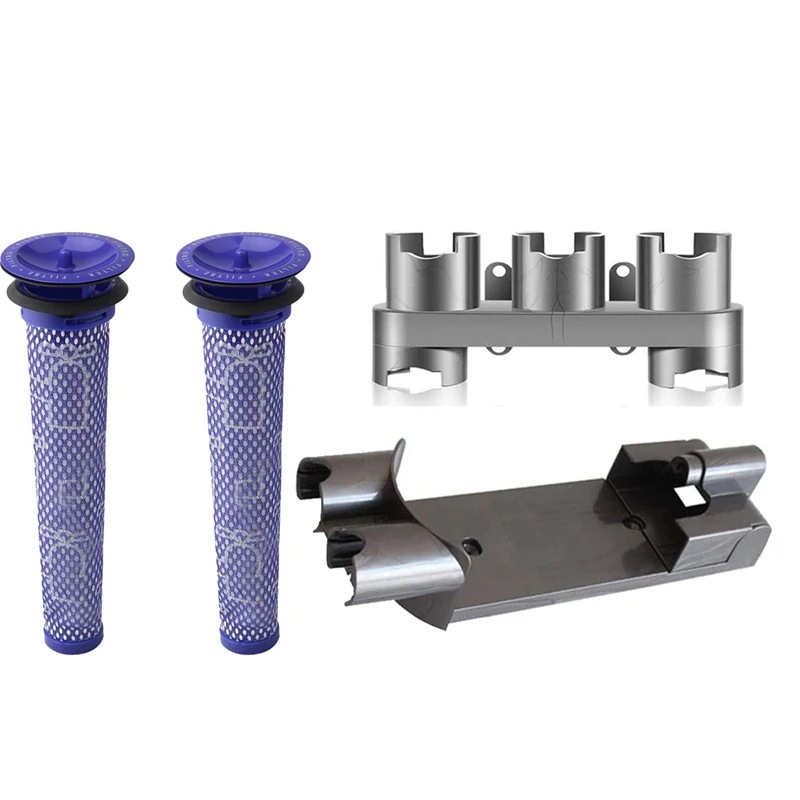 

1 Wall Mount Bracket 1 Vacuum Cleaner Organizer Accessories 2 Pre Filters,For Dyson V7 V8 Series Handheld Vacuum Cleaner