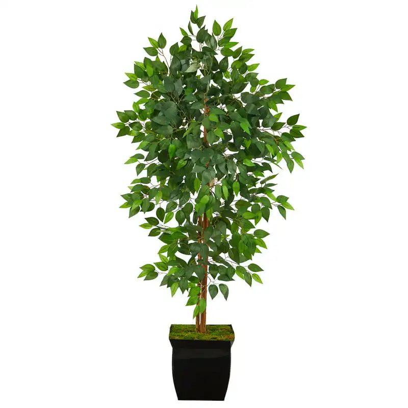 

Ficus Artificial Tree in Black Metal Planter