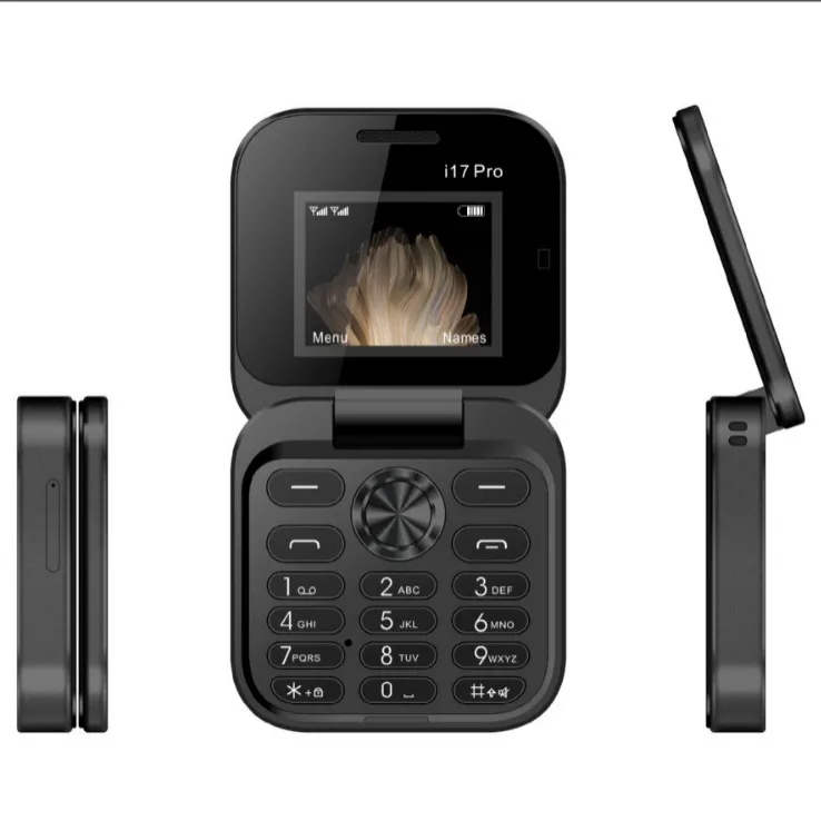 Фото Новый бестселлер I17Pro, маленький телефон без смартфона, раскладной телефон для пожилых людей, двойная карта, двойной ожидание, большой объем, большой шрифт, телефон для пожилых людей №5