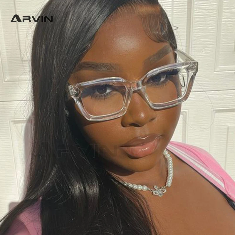 Прозрачные компьютерные очки для мужчин и женщин трендовые Большие Квадратные