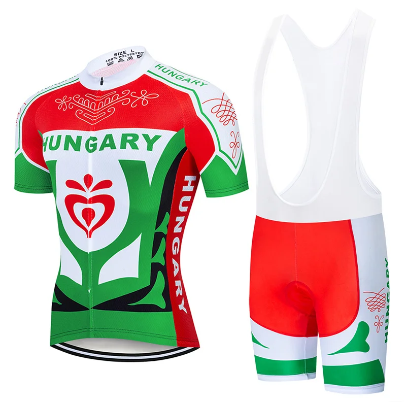 

Men's 2021 Team Hungry Cycling Jersey Set Ropa Ciclismo Mens Summer Quick Dry Bicycle Clothing MTB Uniform 9D Bike Shorts Su