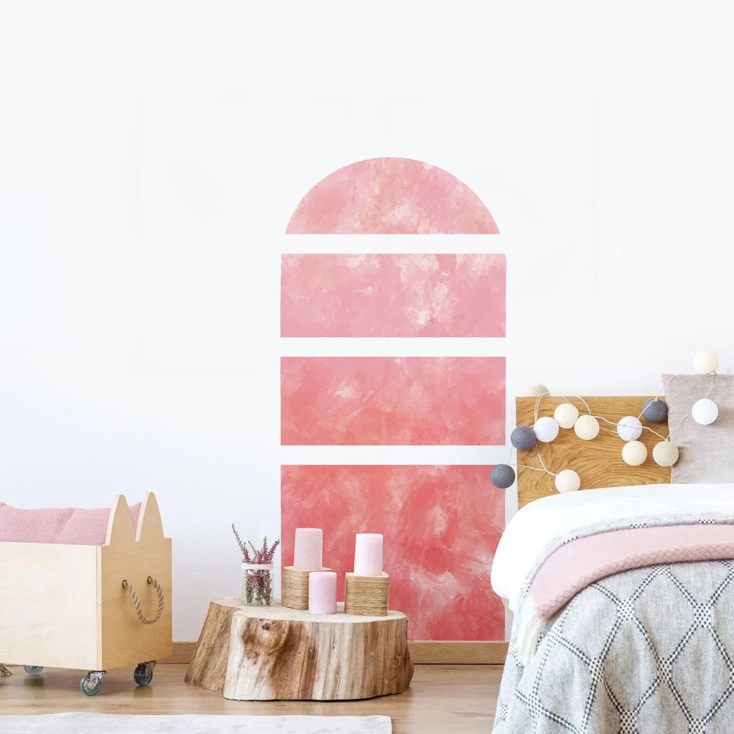 

Abstract Arch Watercolor Wall Stickers Vinyl Peel and Stick DIY Wall Decals Nursery Girl Room Living Room Interior Home Decor