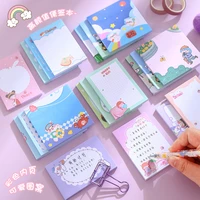 korean creative cartoon memo pad student animal girl sticky notes not sticky label paper office learn plan message stationery