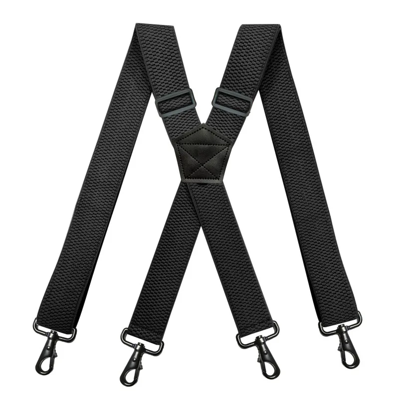 

Heavy Snowboard Trouser Adjustable Elastic 4 Braces Hooks Snap Biker Duty Men's With X-shape Suspenders Work 3.8cm Swivel Wide