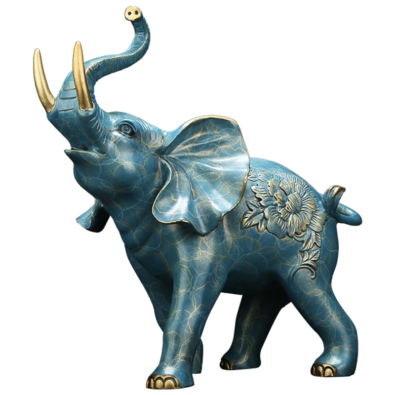 

"Rich and Auspicious" Pure Copper Fortune Elephant Ornaments Chinese Living Room Home Furnishings Craft Housewarming Gifts