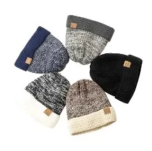 Зимние теплые шапки утепленные Повседневные вязаные модная ветрозащитная