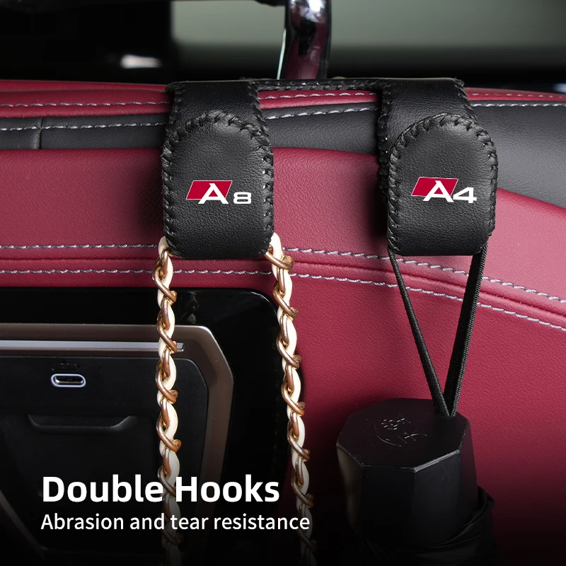 Автомобильные кожаные двойные крючки для хранения сидений инструмент Audi A1 A3 A4A5 A6