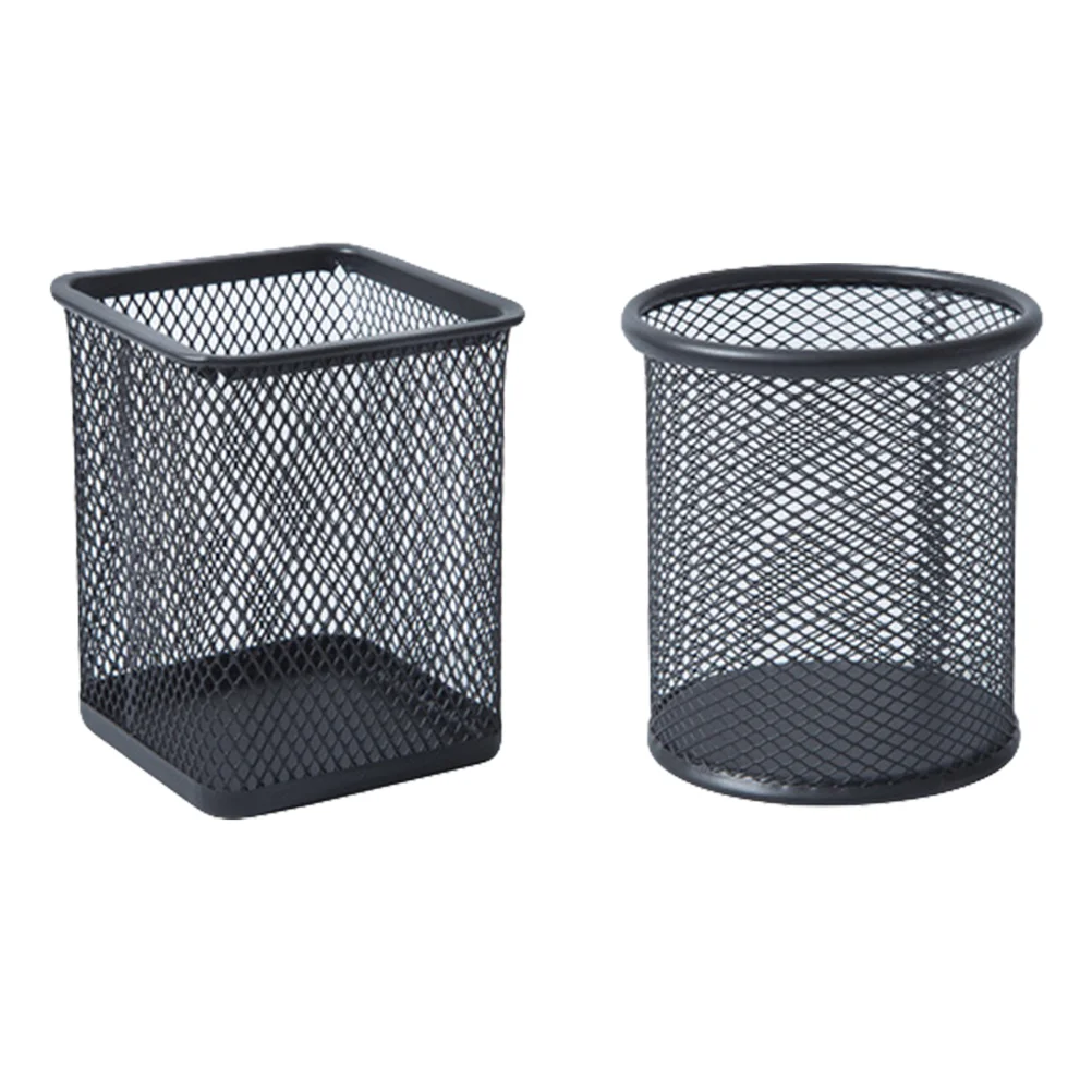

2pcs Desktop Pen Storage Holders Stationery Storage Containers Iron Pen Holders