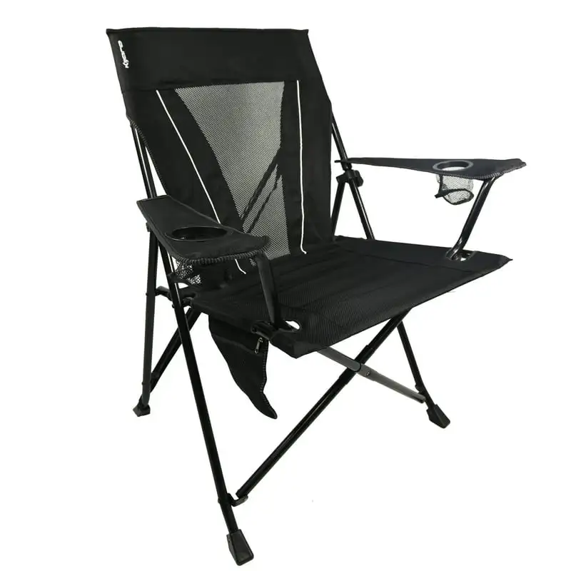 

Dual Portable Vik Black Ultralight Adult Camping and Sports Folding Chair, Gaming Stadium Seat.
