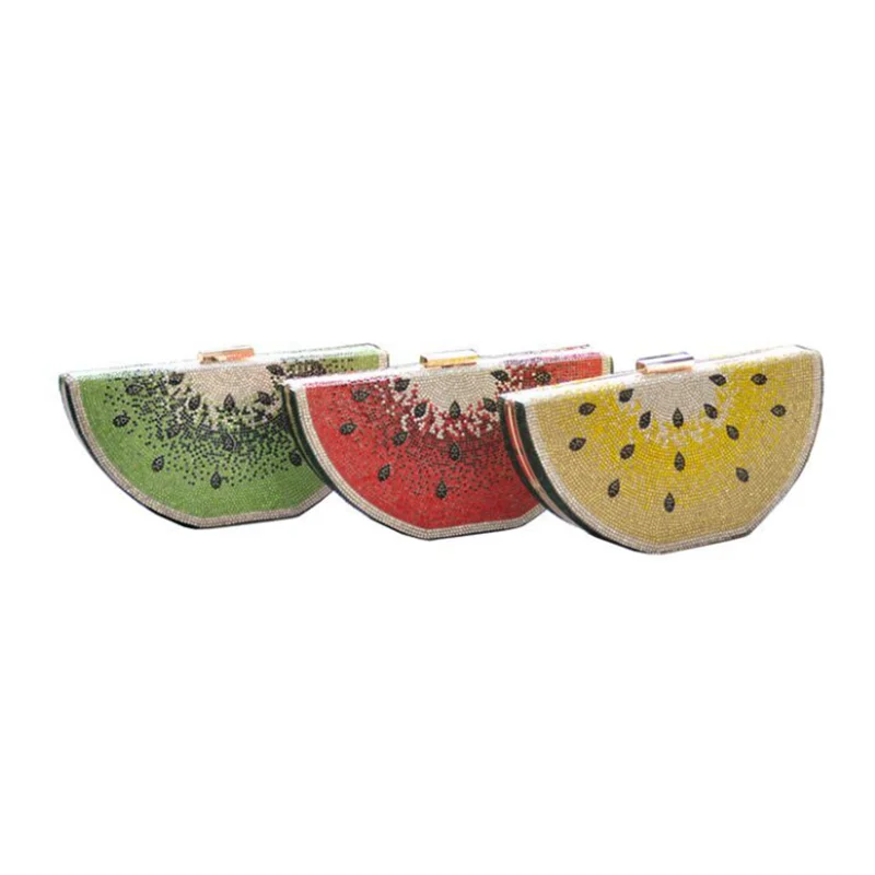 New evening bag Diamond-studded oblique cross dinner party handbag women personality rhinestones watermelon |