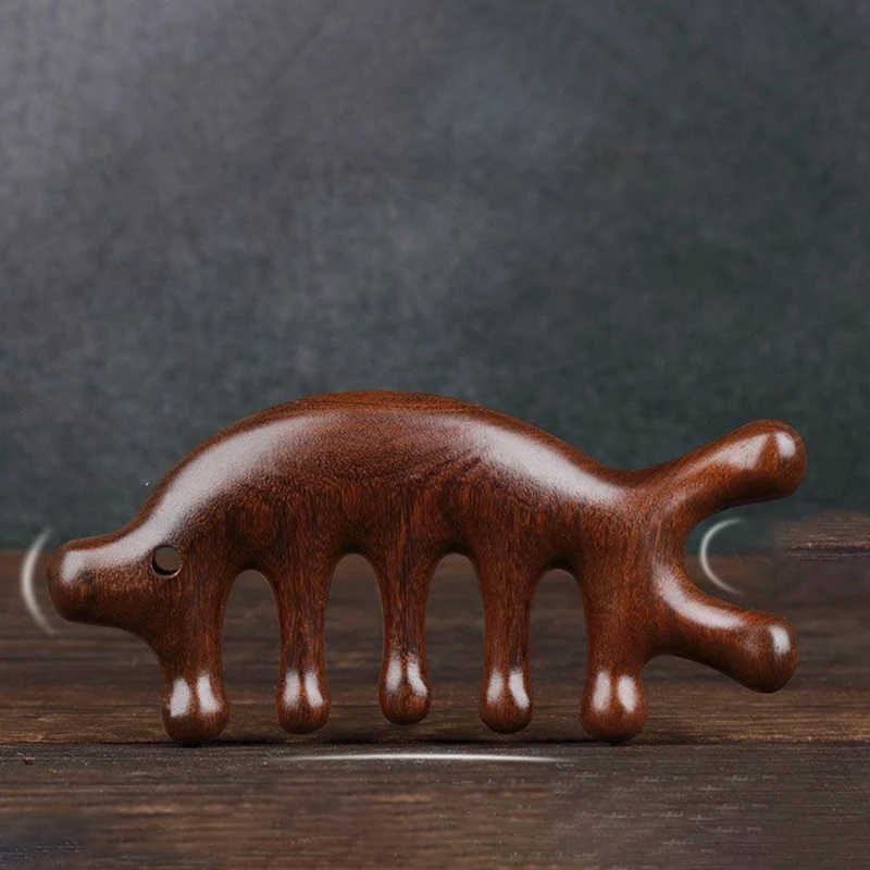 1 шт. массажная расческа для кровообращения из сандалового дерева меридиан кожи