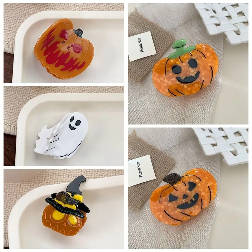 Страшный готический Хэллоуин Тыква волос коготь ацетат смешной Краб зажим мини