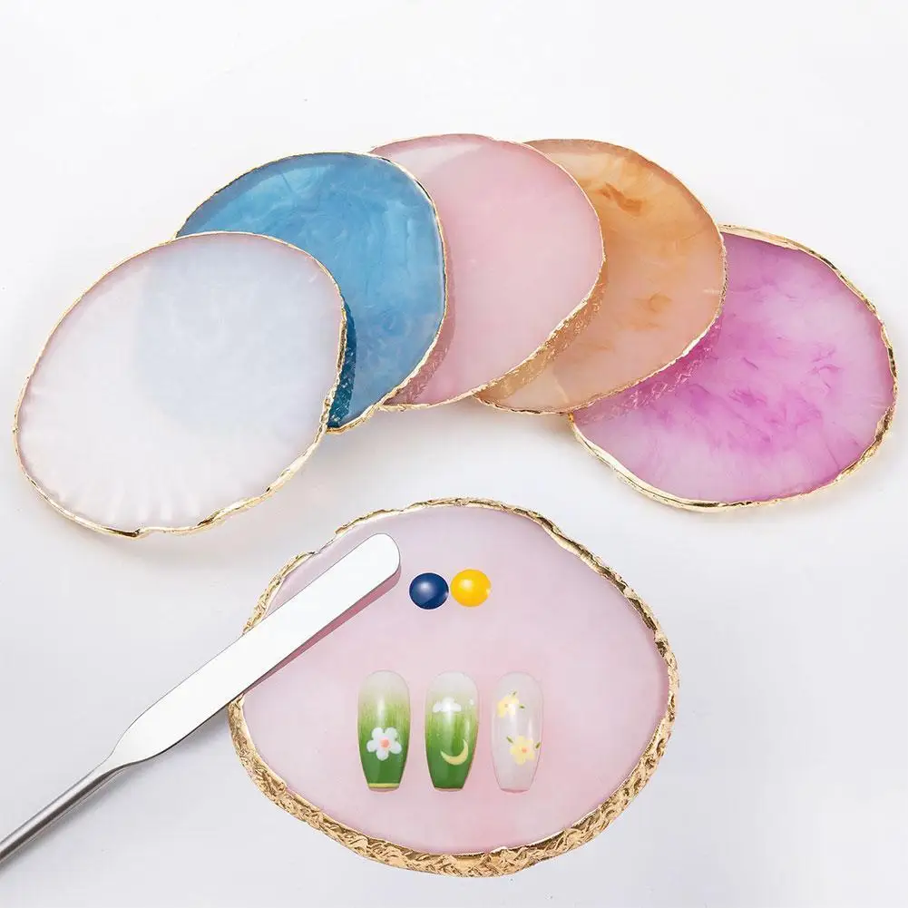 

Полимерная палитра для дизайна ногтей, Гель-лак, аксессуары для самостоятельного маникюра, мешалка, Золотой Агат, кристалл, драгоценный кам...