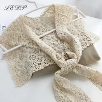 small fresh cotton thread knotted small shawl female sweet hollow hooked lace fake collar decorated with a hundred square collar