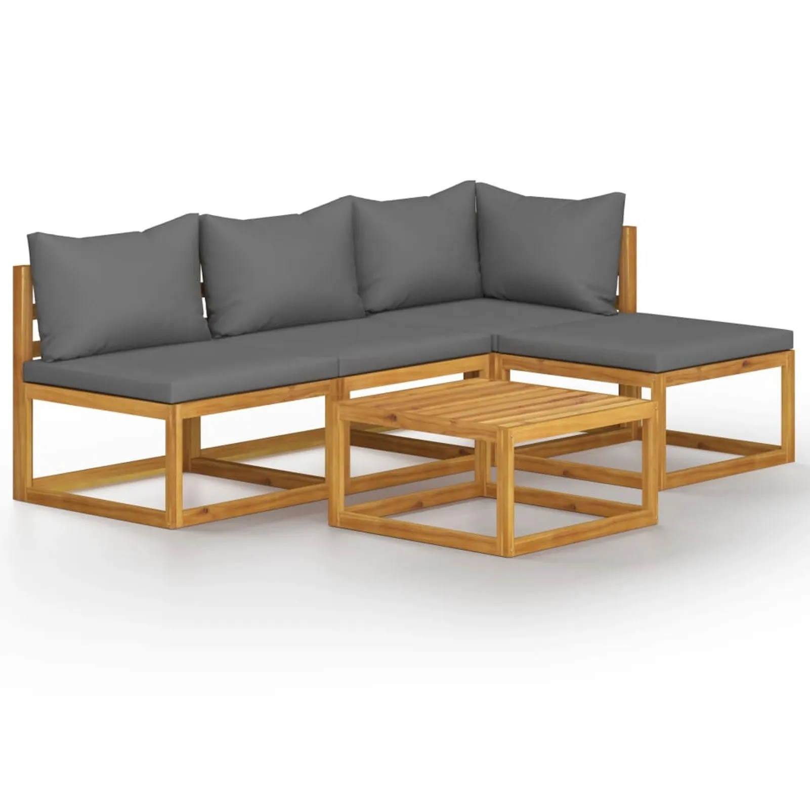 

5 Piece Garden Lounge Set with Cushion Solid Acacia Wood