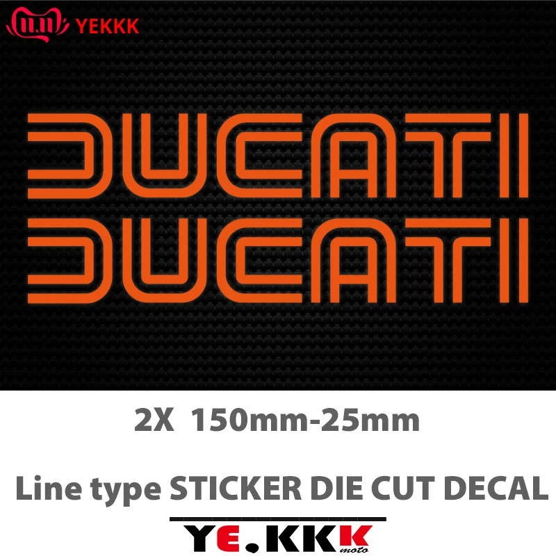 

2X Vintage Style For Ducati LOGO Vinyl Sticker Decal 150MM*25MM Logo Racing Motorcycle Car