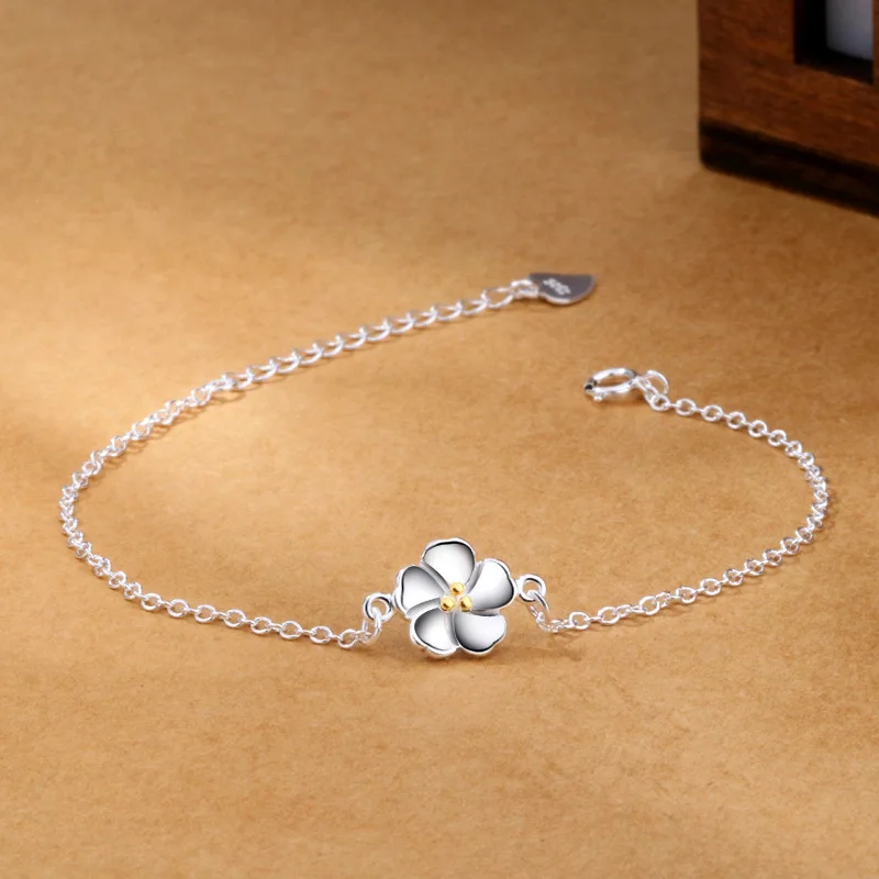 

2020 elegant handmade Cherry Blossom Bracelet women's fashion metal ring O-chain bracelet bracelet Jewelry Gift