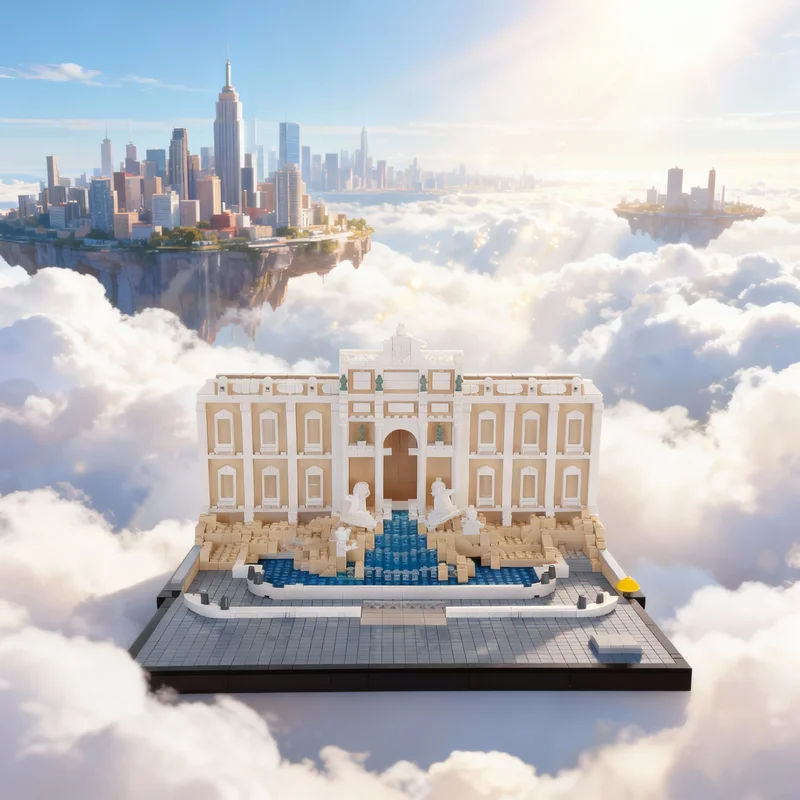 Фото 2749 деталей MOC: Модель фонтана Треви, архитектурный конструктор, игрушка, рождественский подарок, развивающий набор для творчества, кирпичики DIY для детей №1
