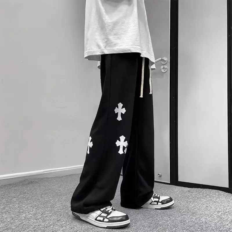 Летняя мужская рабочая одежда прямые брюки модные мешковатые широкие для бега и