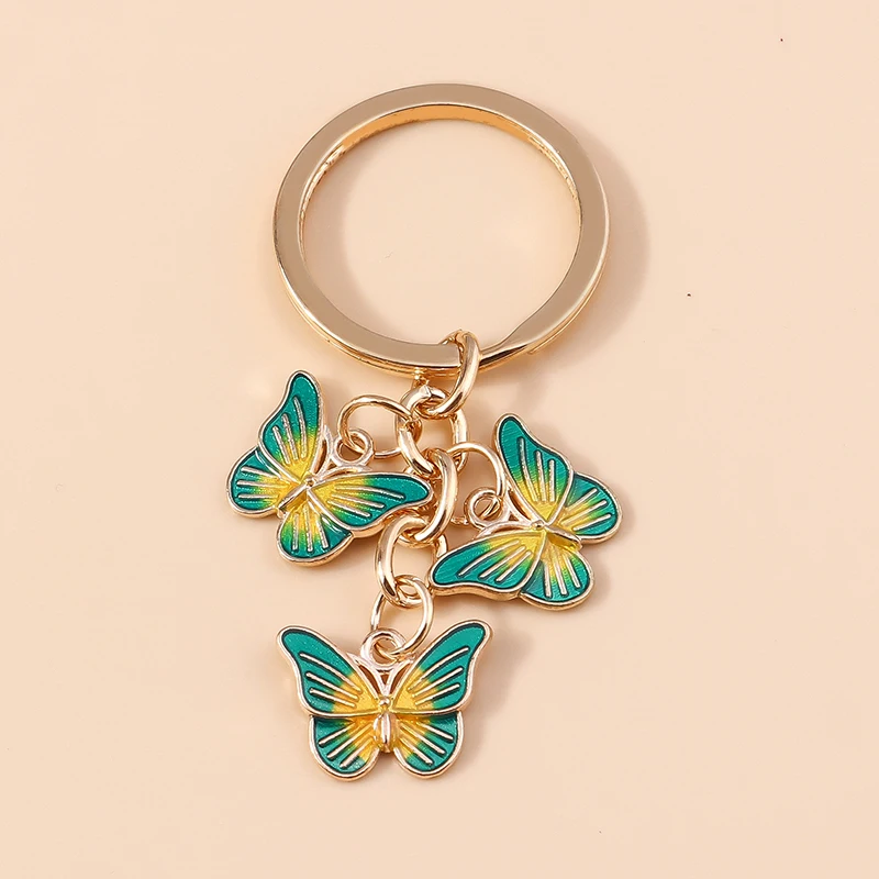 

Cute Keychains Enamel Animal Butterfly Charms Keyrigns Souvenir Gifts for Women Men Handbag Pendants Key Chains DIY Accessories