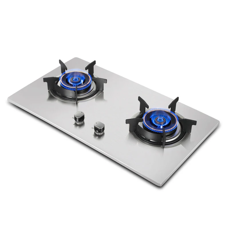 4.2KW Desktop  Gas Stove  Double-Head Burner Thickened Stainless Steel Panel  Natural Gas Liquefied Gas Stove Binocular Stove