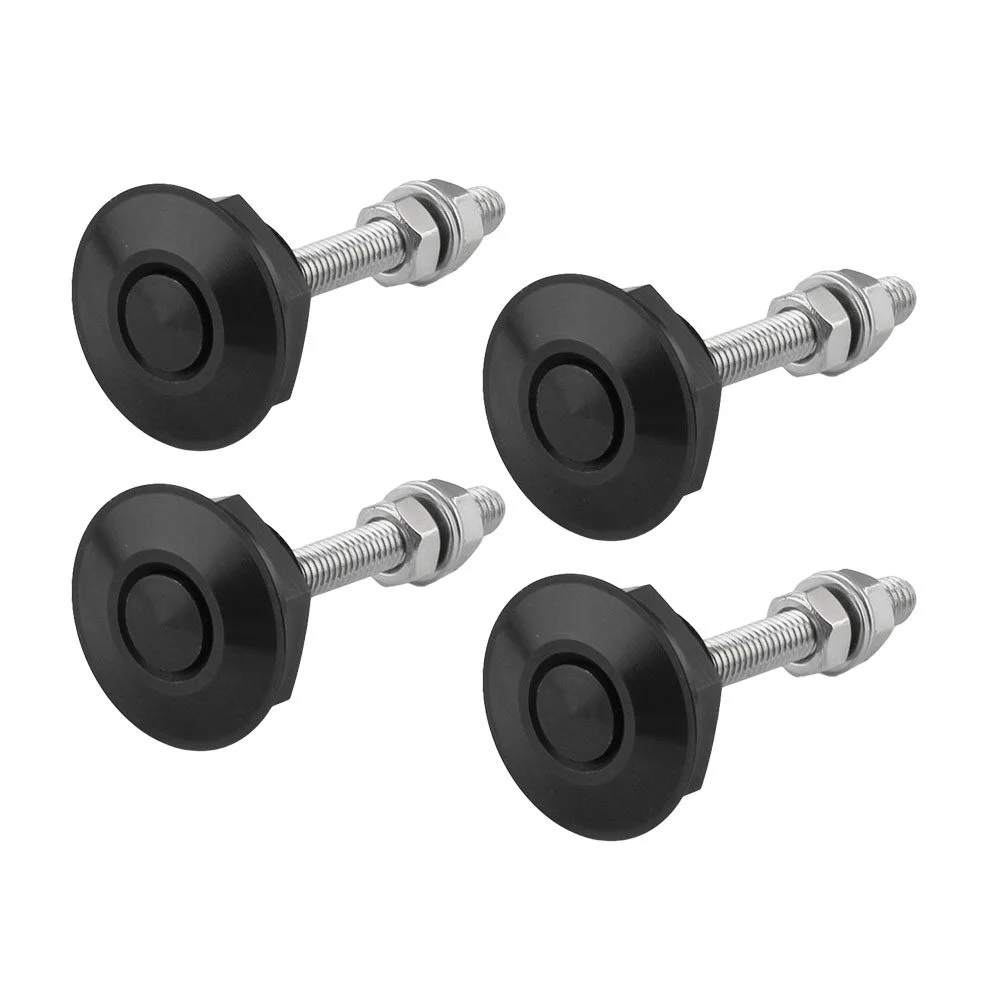 

4 PCS Engine Hood Lock Cover Car Tools Aluminum Alloy Bonnet Push Button