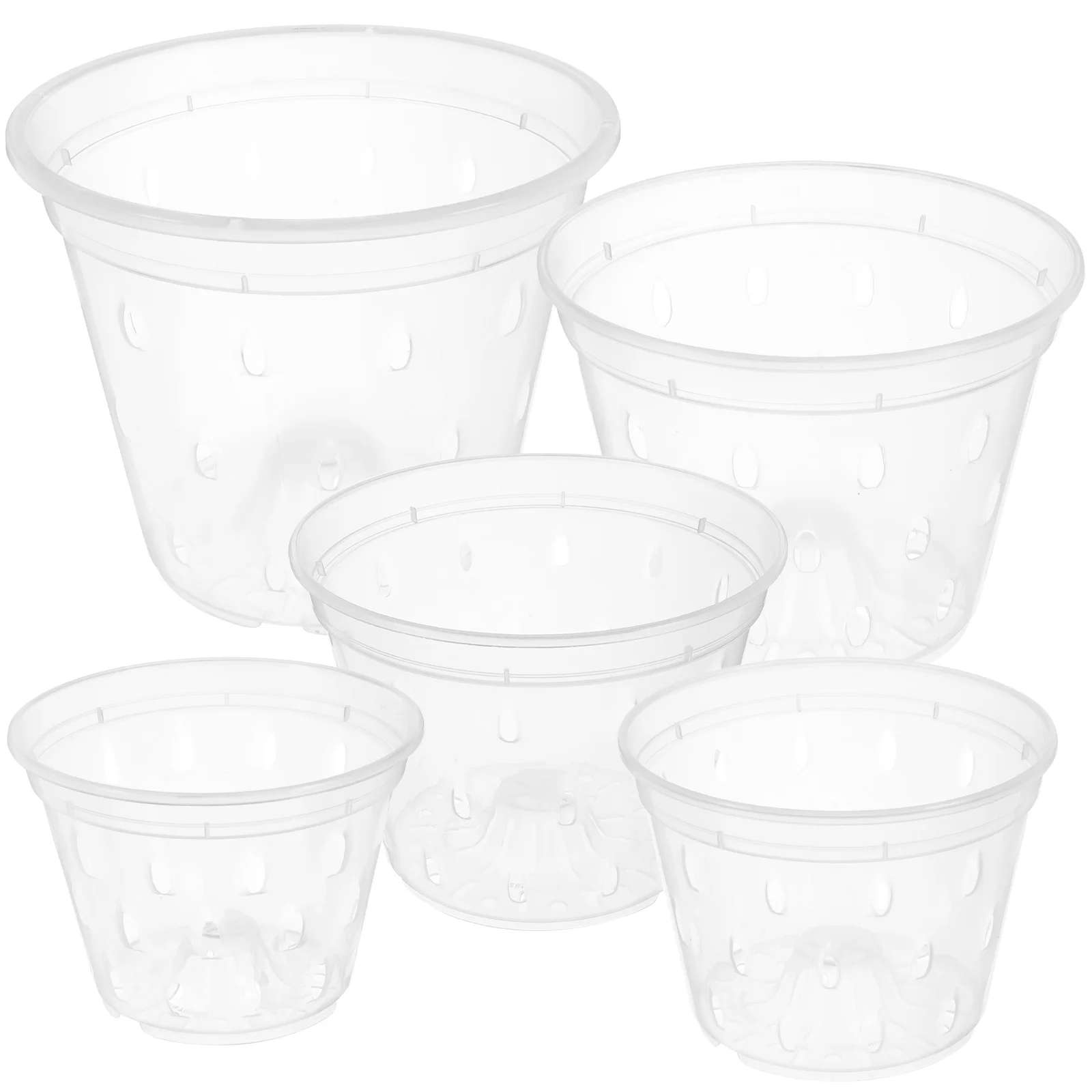 

5 Pcs Plastic Containers Small Orchid Pot Pots Holes Piece Set Greenhouse Clear Orchids Pp Garden Indoor