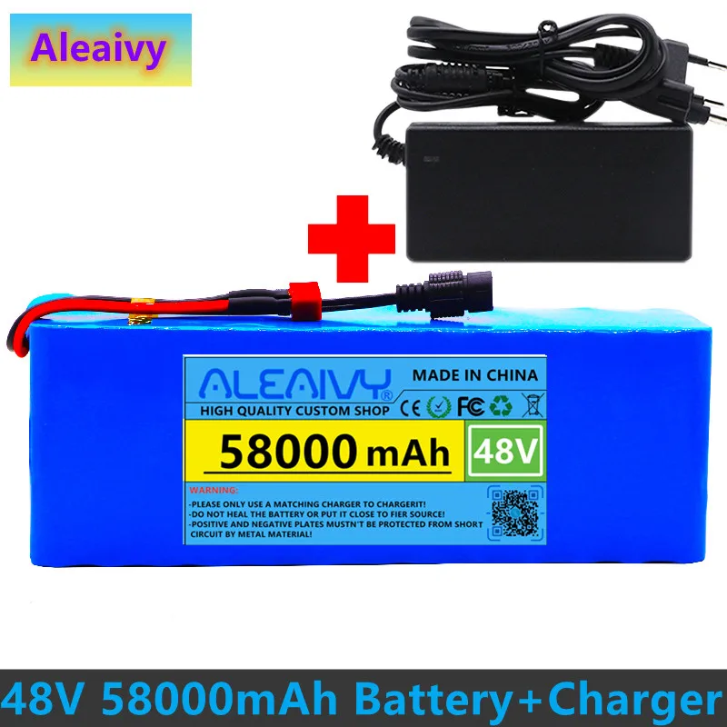 

48v lithium ion battery 48v 58Ah 1000w 13S3P Lithium ion Battery Pack For 54.6v E-bike Electric bicycle Scooter with BMS+charger