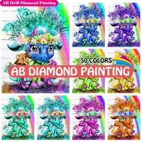 5d colorful dinosaur ab drill diamond painting kits animal dragon diamond mosaic flower diamonds embroidery home decor