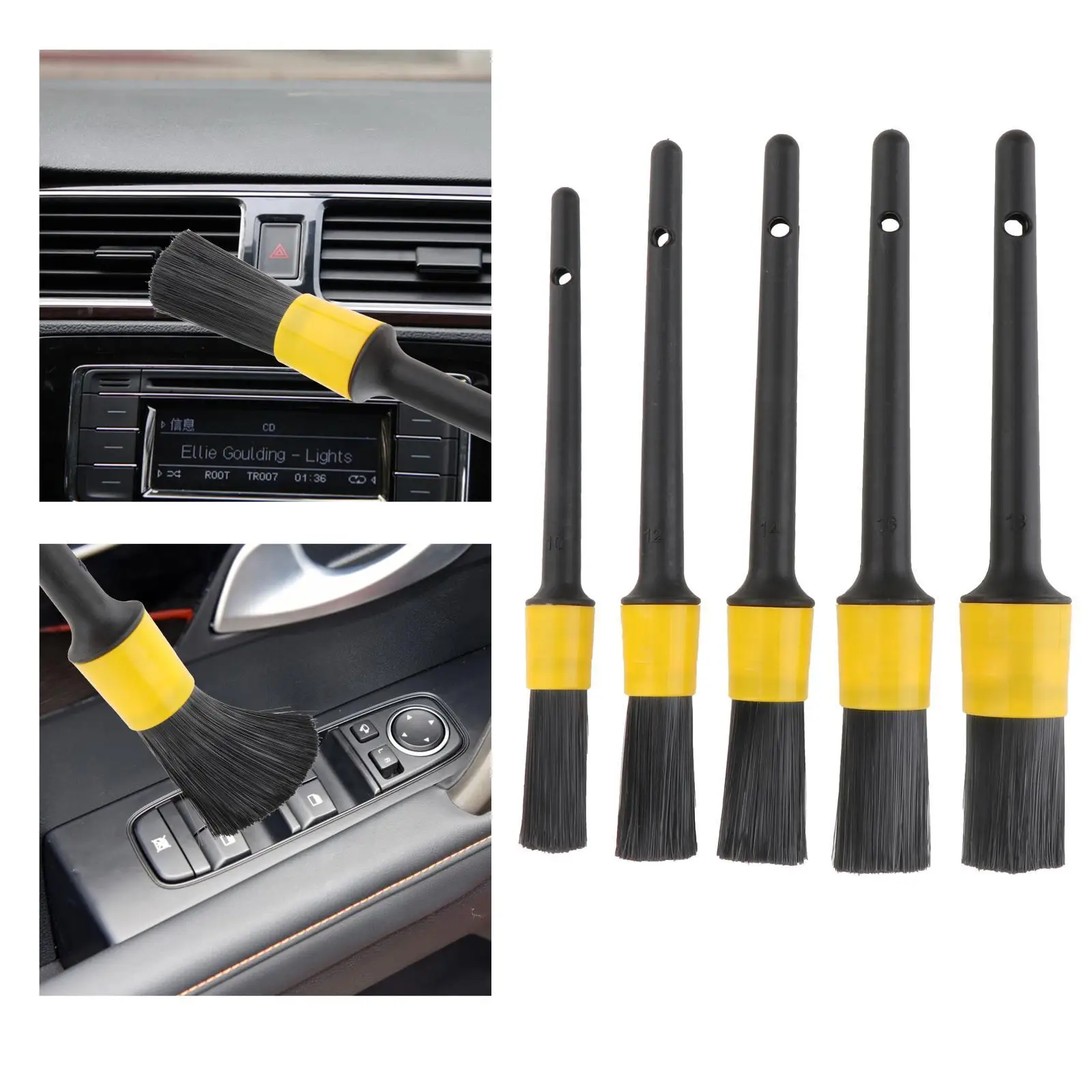 

5 Pieces Car Detailing Brush Set Different Sizes Cleaning Brushes for Cleaning Interior Wheel Engine Exterior