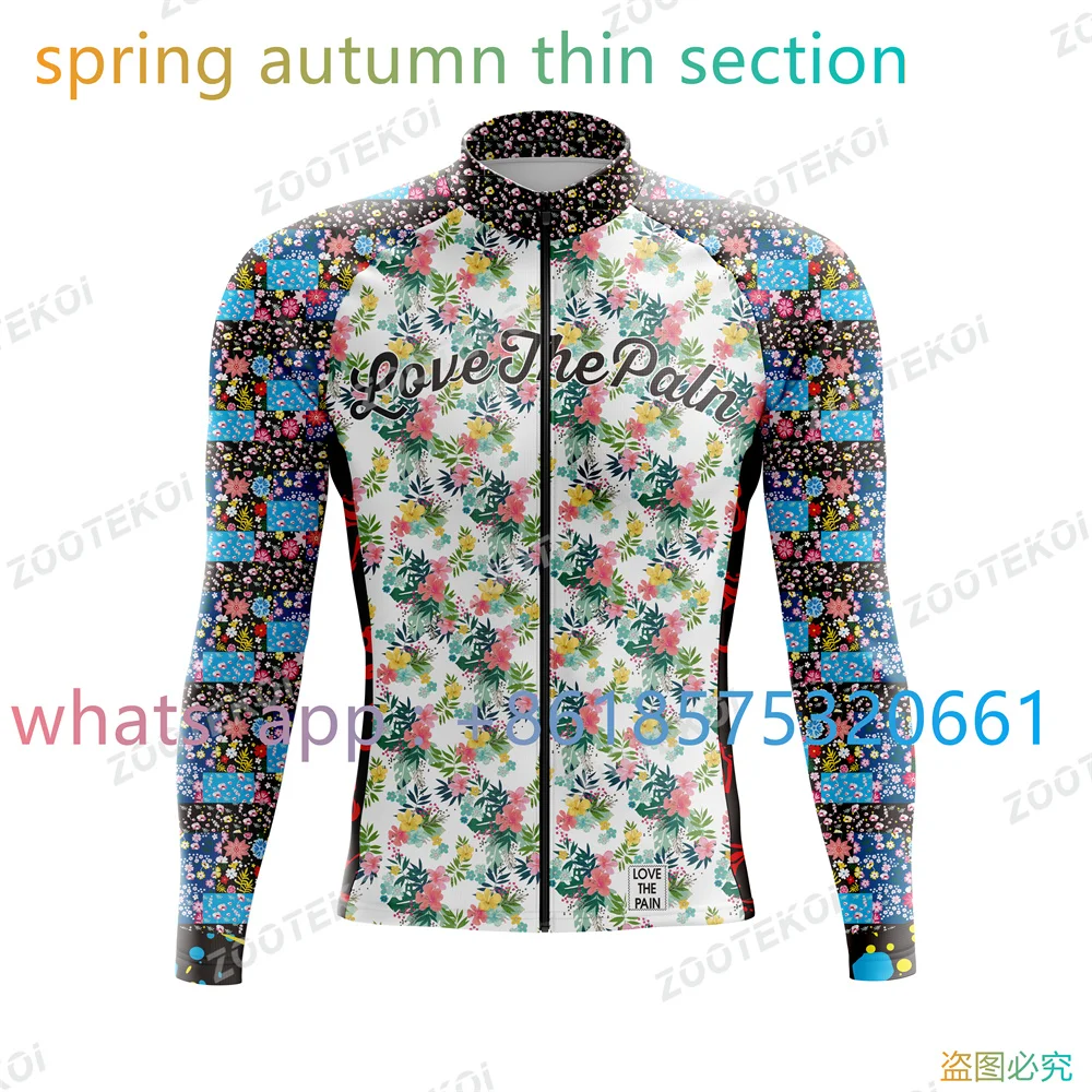 

Love The Pain Spring/autumn Cycling Jersey Men Long Sleeve Thin Jacket Lightweight Breathable Ciclismo Maillot Sun Protection