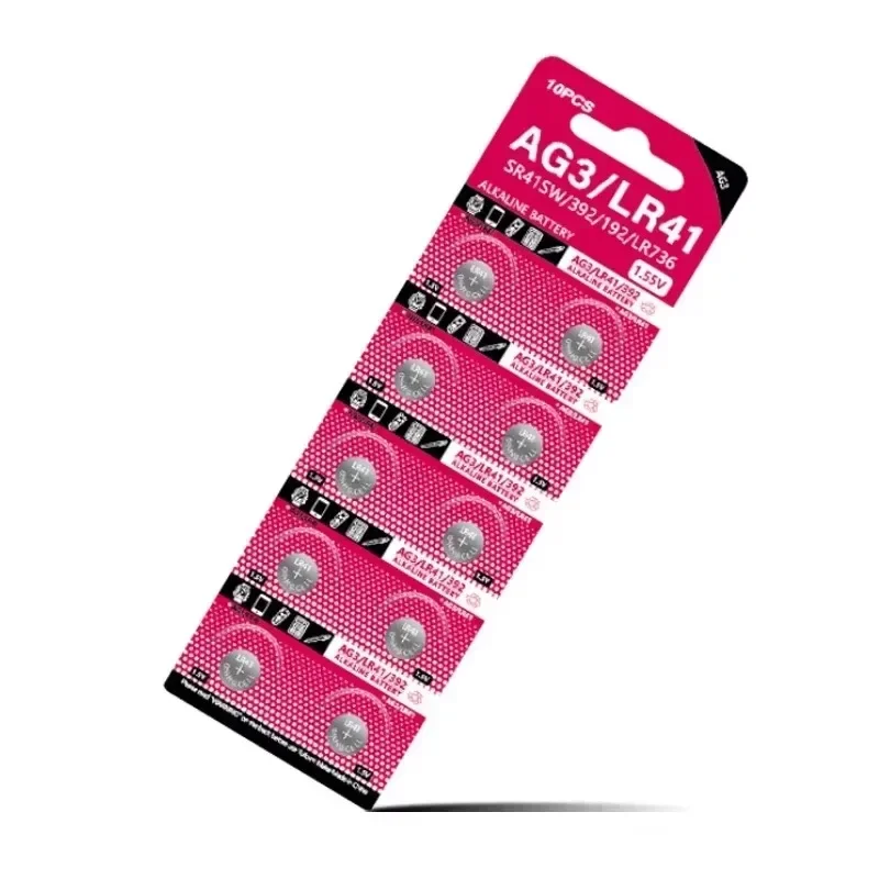 10 шт. AG3 LR41 1,55 В кнопочные батарейки SR41 192 L736 384 SR41SW CX41 LR41 392 Лампа-цепочка Палец Свет для часов Аккумулятор для монет (art.: 3920caa239fba) - 3920caa239fba
