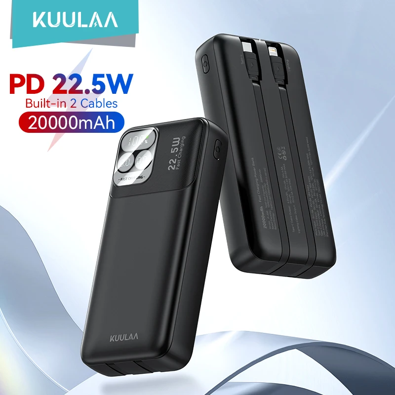 Фото KUULAA 20000 мАч Power Bank Портативный внешний аккумулятор 22,5 Вт Портативное зарядное устройство с быстрой зарядкой для iPhone xiaomi redmi poco Powerbank №1