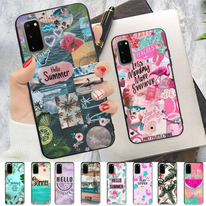 

Hello Cool Summer Flowers Beach Sea Phone Case for Samsung S10 21 20 9 8 plus lite S20 UlTRA 7edge