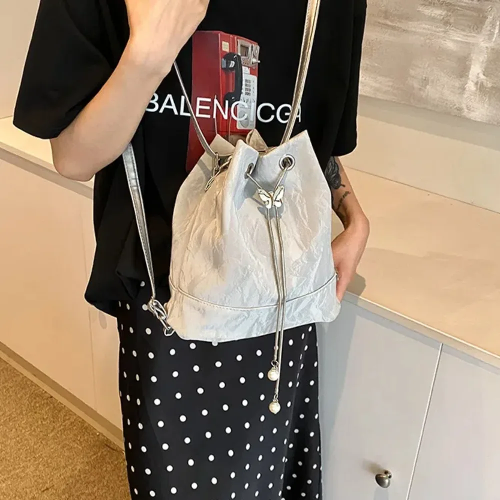 Мятная Мамбо зеленая сумка-ведро декор в виде бабочки однотонный рюкзак из